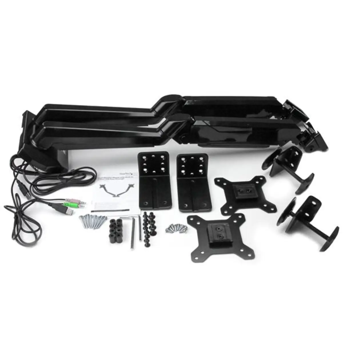 Dual Monitorhalter für 76,2cm (30'') mit eingebautem 2 Port USB und Audio Passthrough