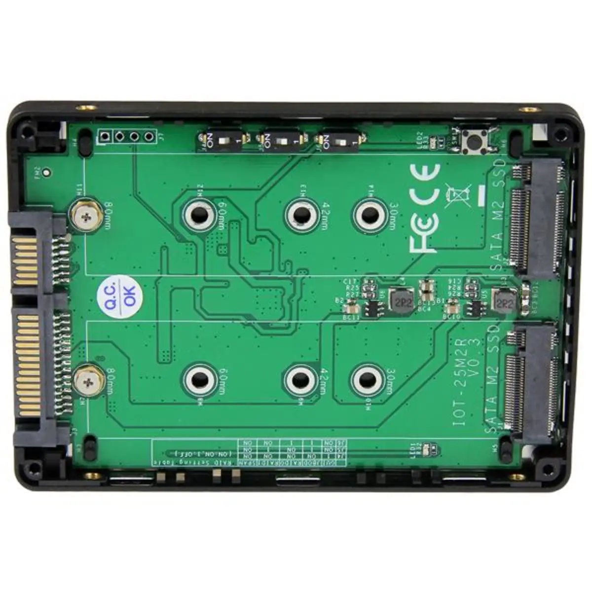 Dual M.2 SATA Adapter mit RAID 2xM.2 SSD auf 2,5 SATA (6Gbit/s)