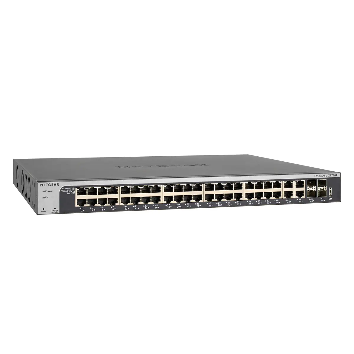 ProSAFE XS748T Switch 44x10GBase-T + 4x10 Gigabit SFP+ Desktop an Rack montierbar
