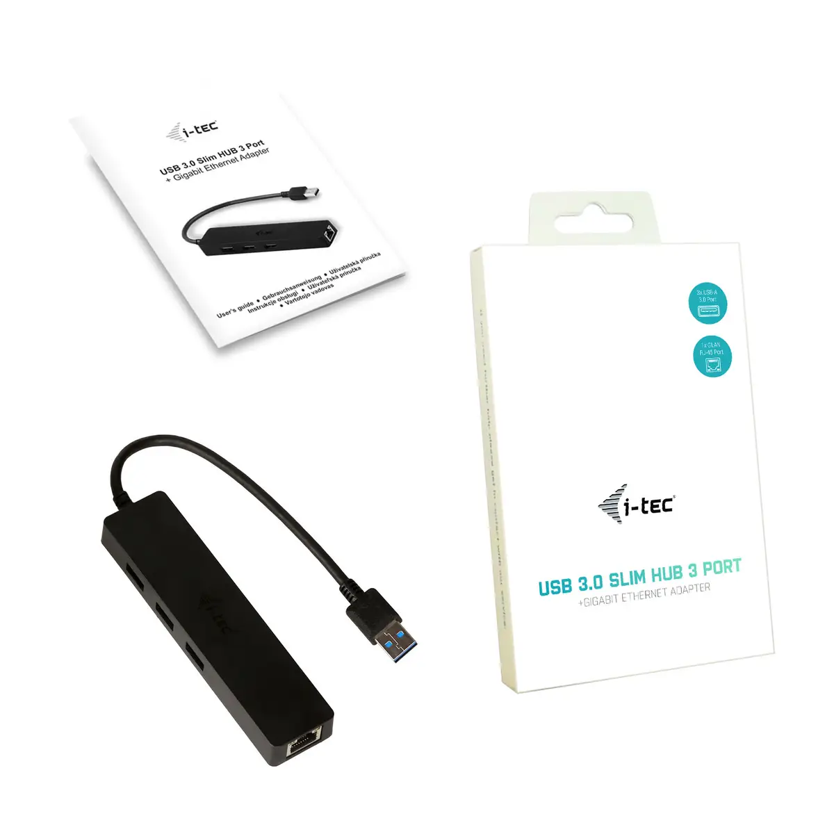 I-Tec USB 3.0 Slim Hub 3-Port mit Gigabit Ethernet Adapter