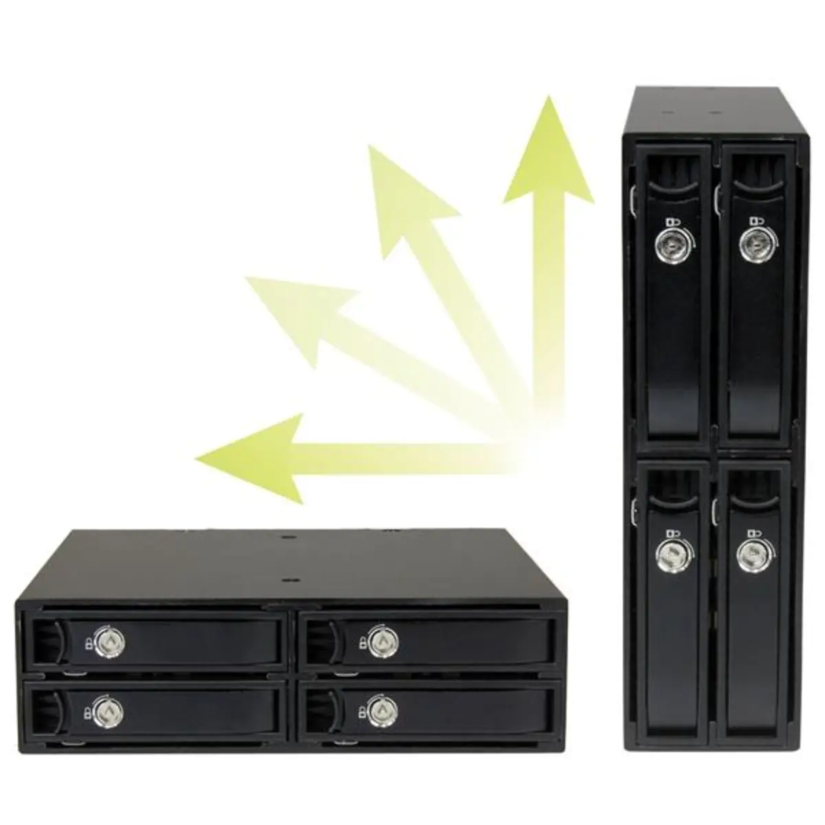 4x Festplatten Wechselrahmen für 2,5 Zoll SATA / SAS Laufwerke