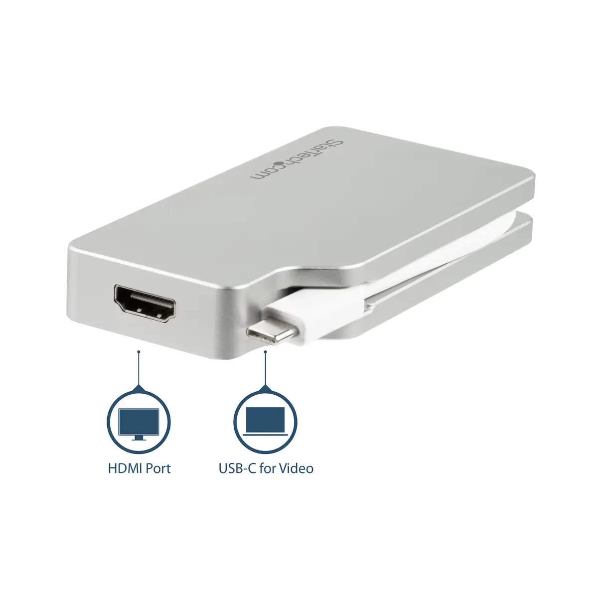 Aluminium Reise A/V Adapter 4-in-1 USB-C auf VGA/DVI/HDMI/mDP