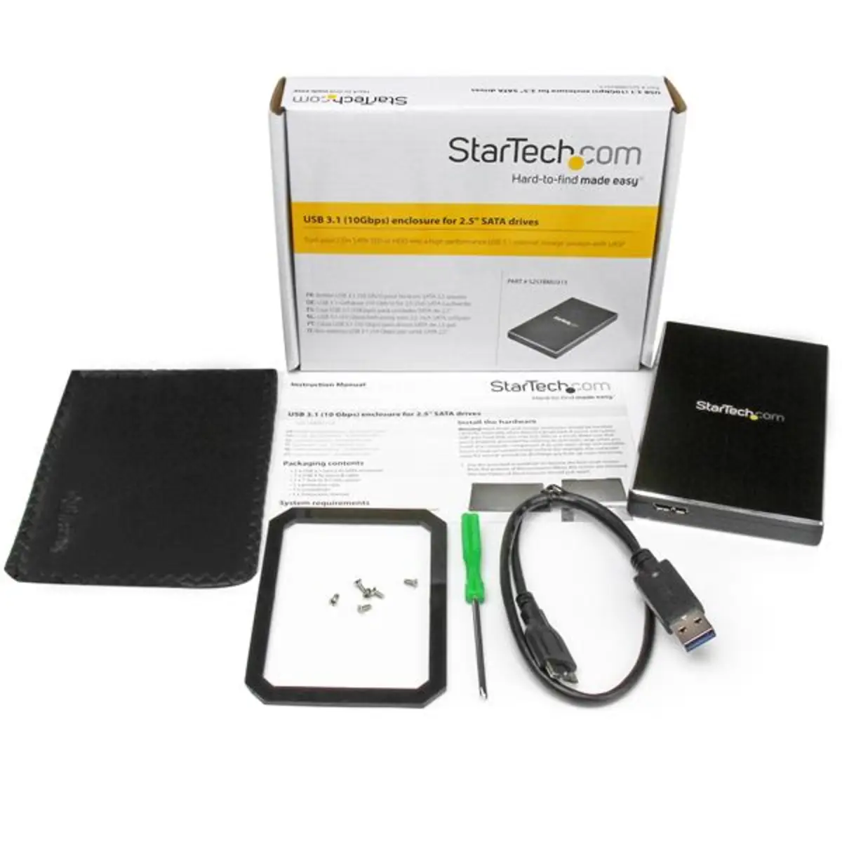 USB 3.1 (10 Gbps) Festplattengehäuse für 2,5" SATA Laufwerke
