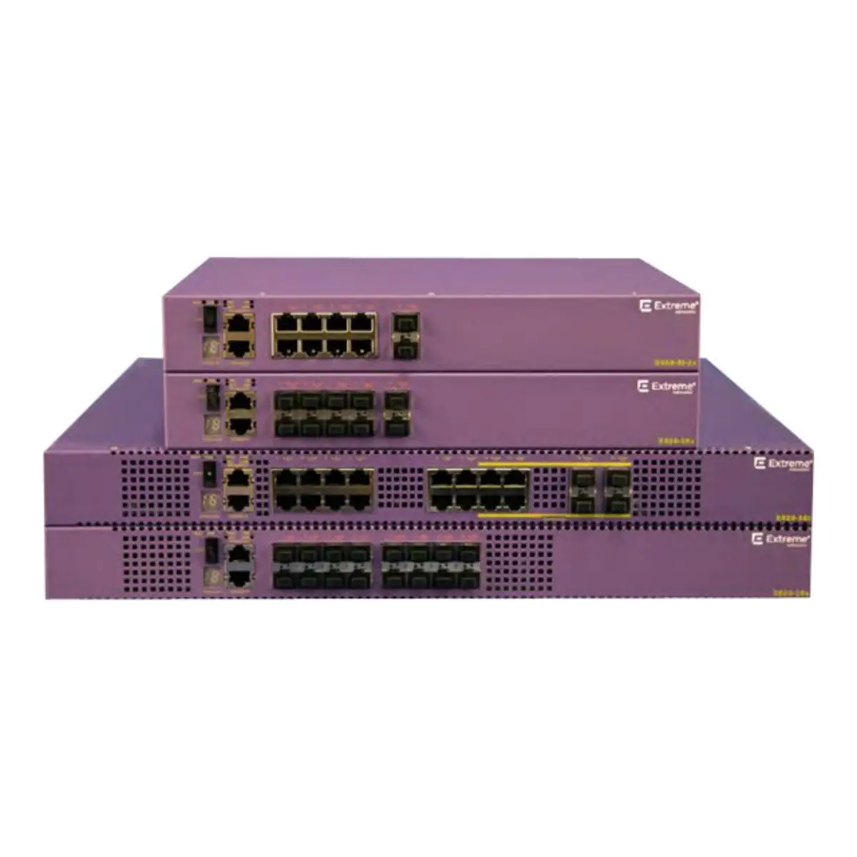X620 16 100Mb/1Gb/10GBASE-X SFP+ ports 2 unpopulated power supply slots 1 unpopulated Fan Module slot ExtremeXOS Edge license