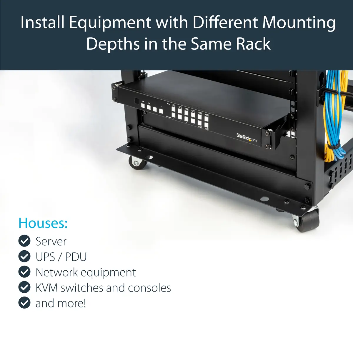 Schienentiefenadapter für Server-Racks 1 HE Rack Extender 10 cm