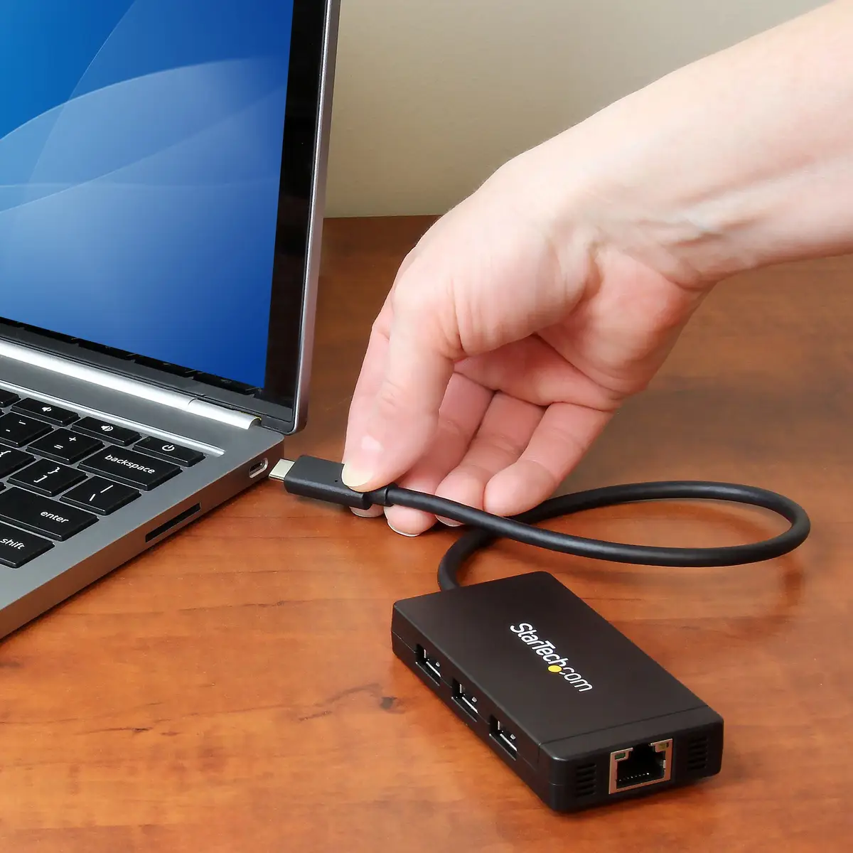 3 Port USB 3.0 Hub mit Ethernet