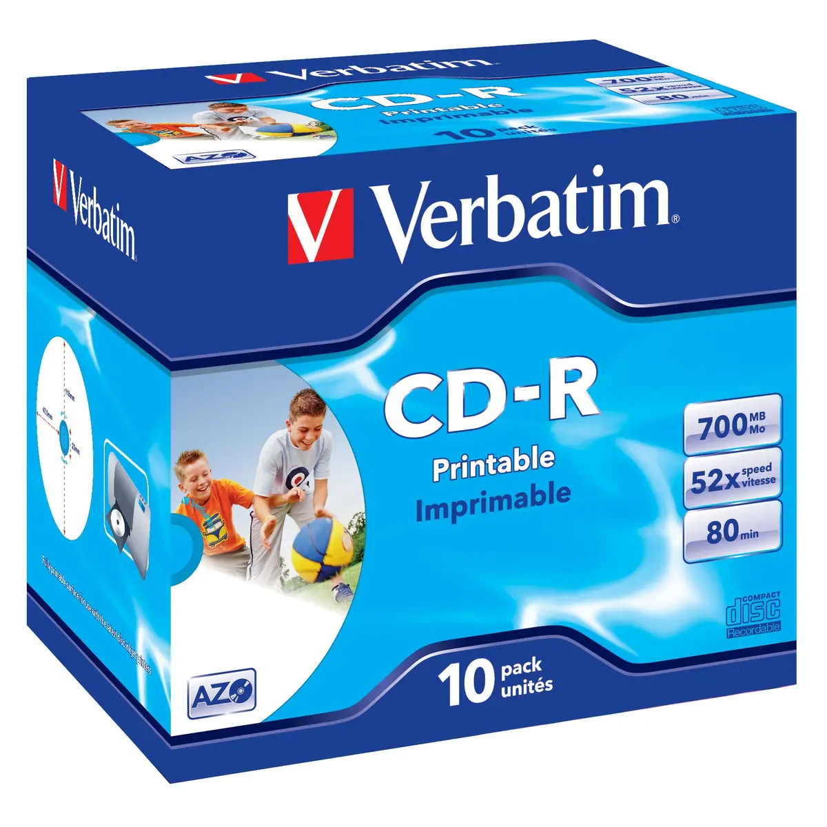 CD-Rohling 700MB 80Min 48X Fast Dryprint Surface 10 Stück