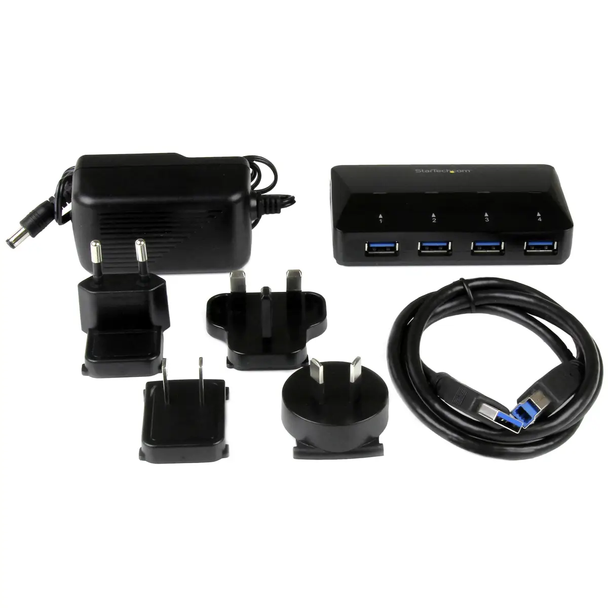 4 Port USB 3.0 Hub plus dedizierter Ladeanschluss 1 x 2.4 A Port