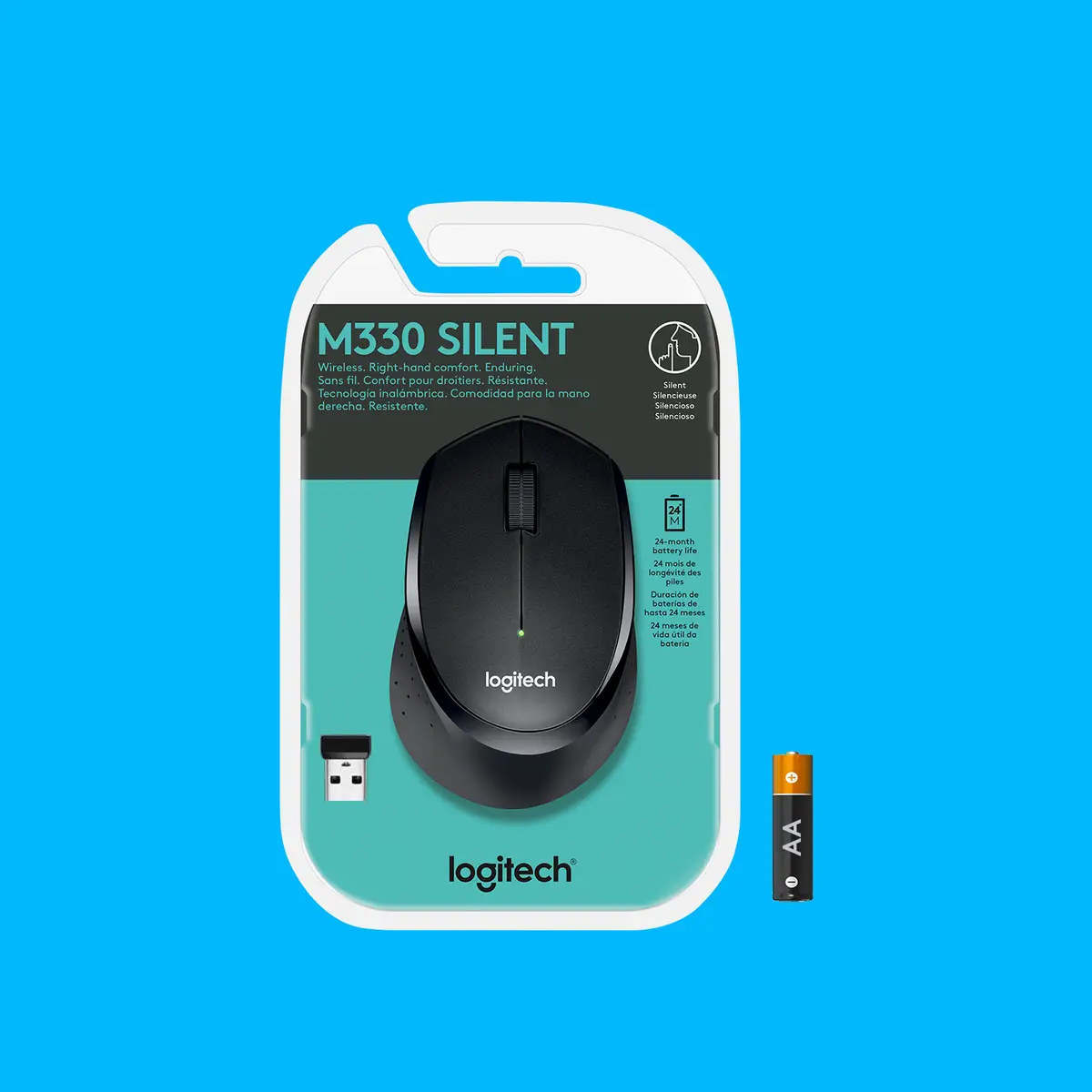 M330 Silent Plus wireless Maus Schwarz
