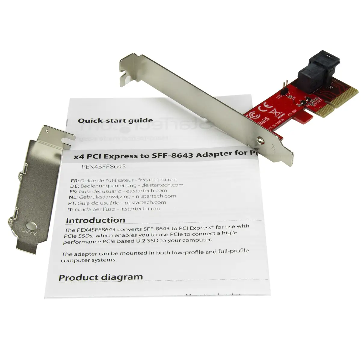 x4 PCI Express auf SFF-8643 Adapter für PCIe NVMe U.2 SSD