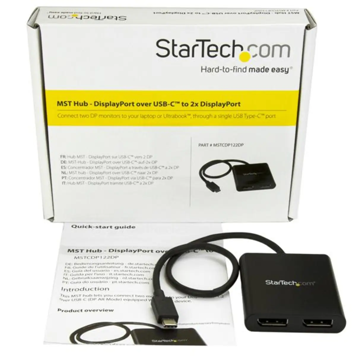 USB-C auf DisplayPort Multi-Monitor Splitter - 2-Port MST Hub