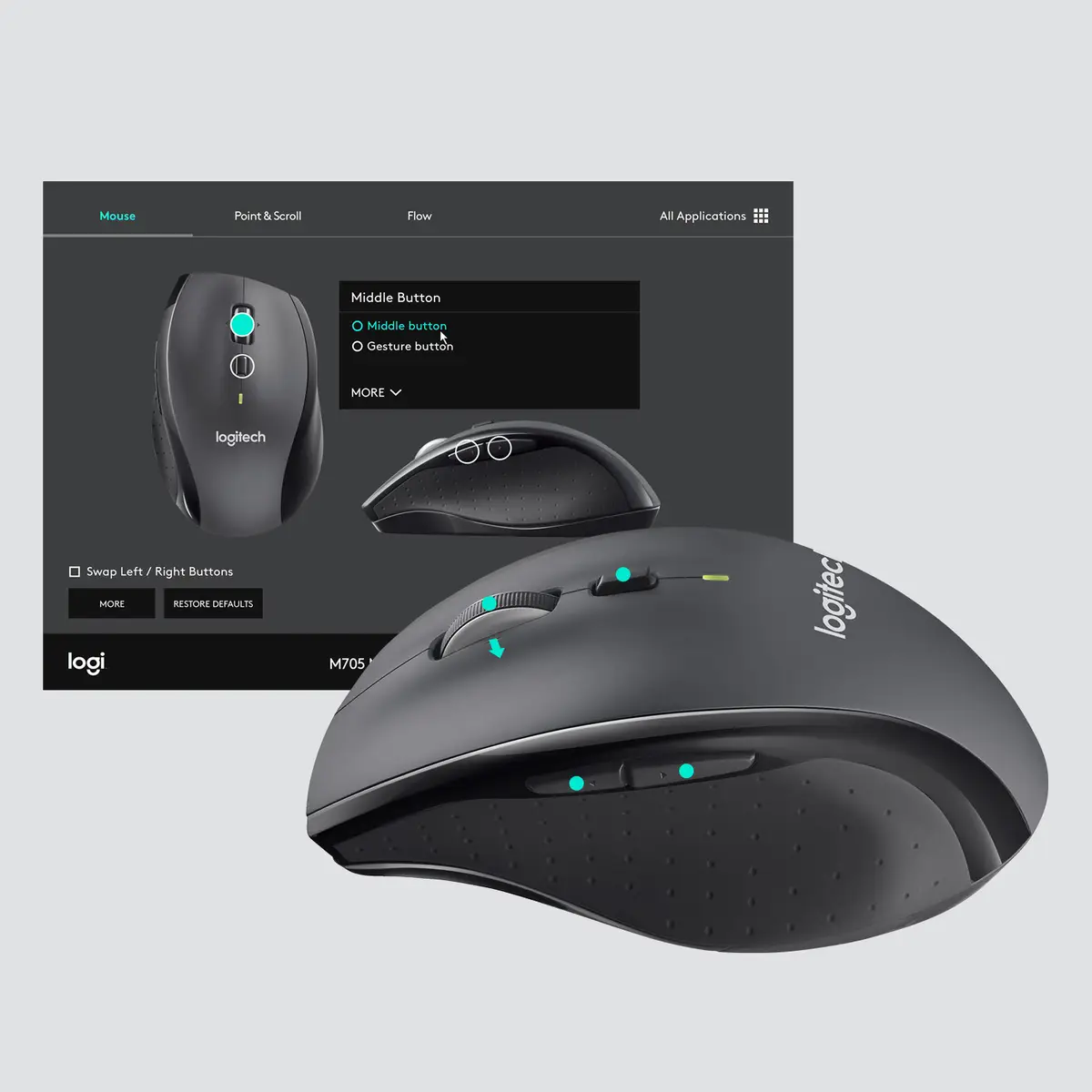 Wireless Laser Maus M705 Schwarz