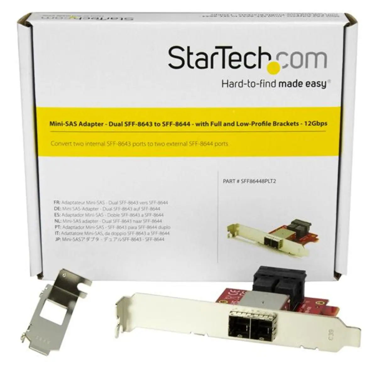 Mini-SAS Adapter Dual SFF-8643 auf SFF-8644 Voll und Low-Profile Slotblech 12Gbit/s