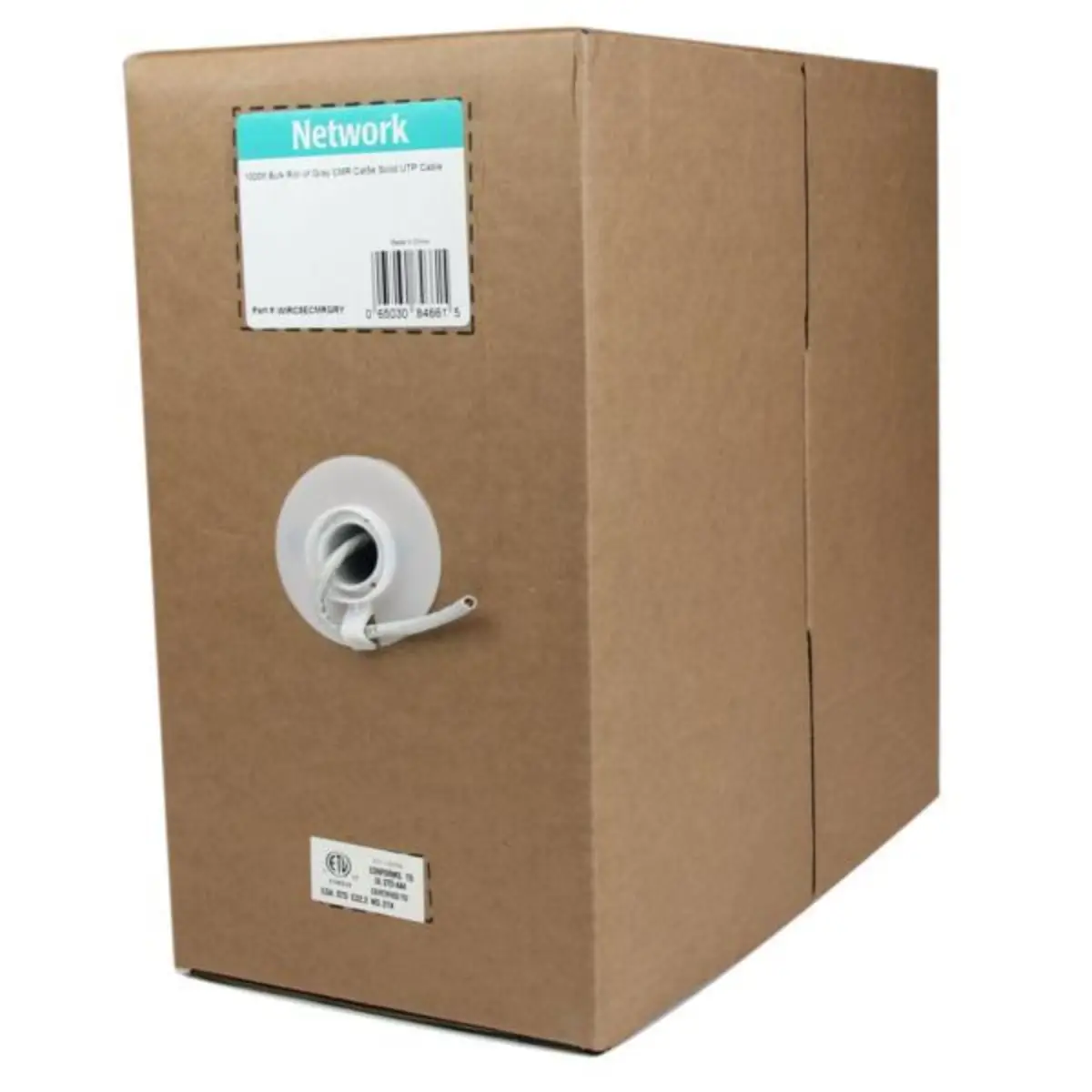 Bulkware Cat5e UTP CMR Riser Volldraht Netzwerkkabel Grau 304,9m