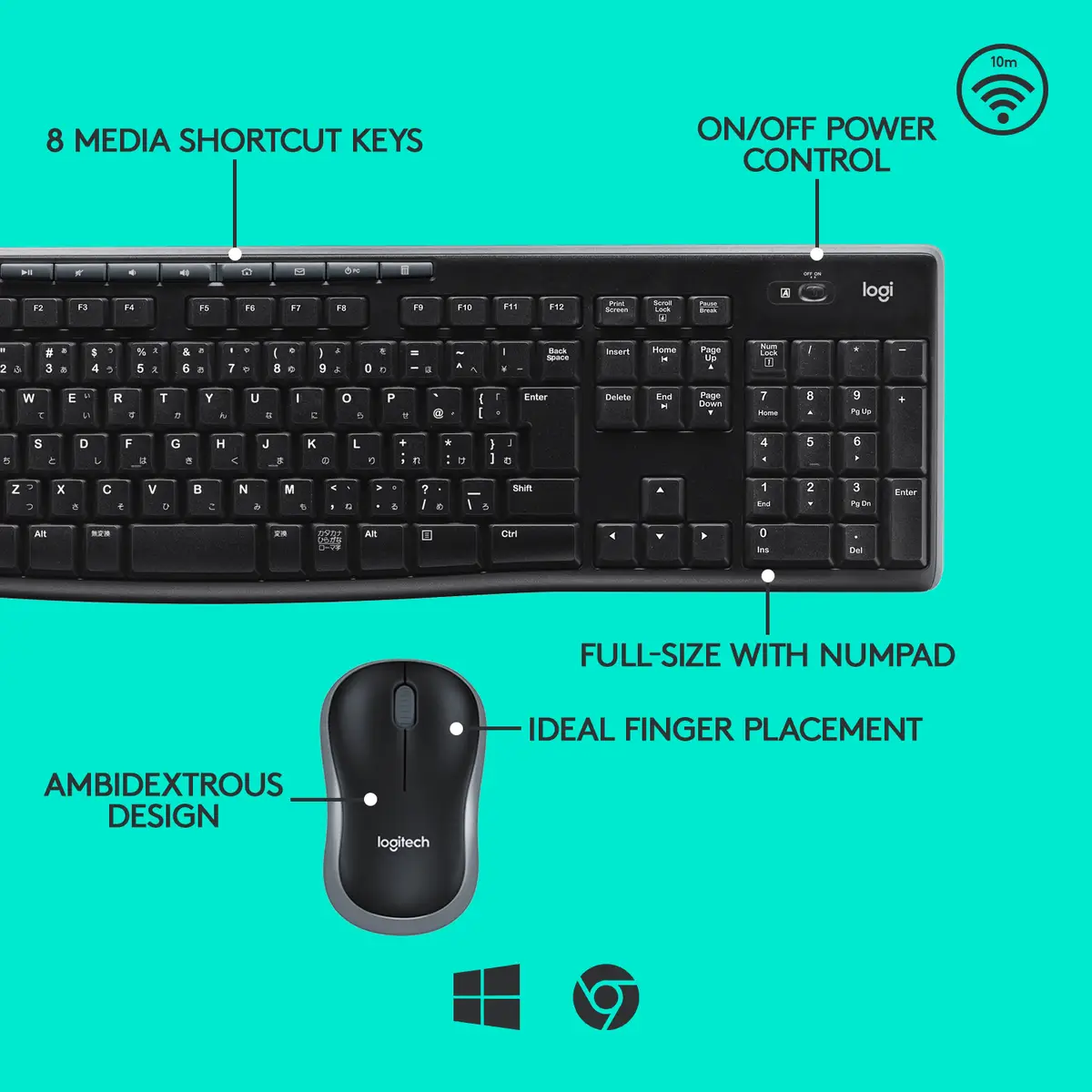 Desktop MK270 Wireless combo Tastaur + Maus USB Layout CH schwarz