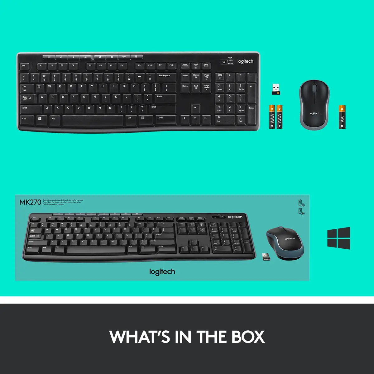 Desktop MK270 Wireless combo Tastaur + Maus USB Layout CH schwarz