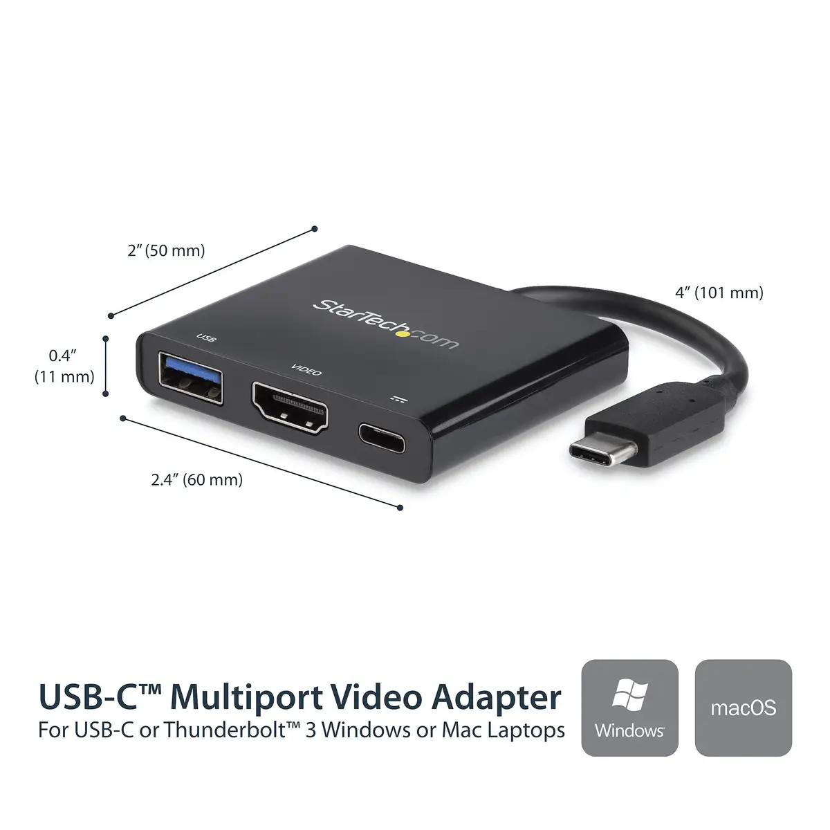 StarTech USB-C to 4K HDMI Multifunctionsadaptor with Power Delivery and USB-A connection