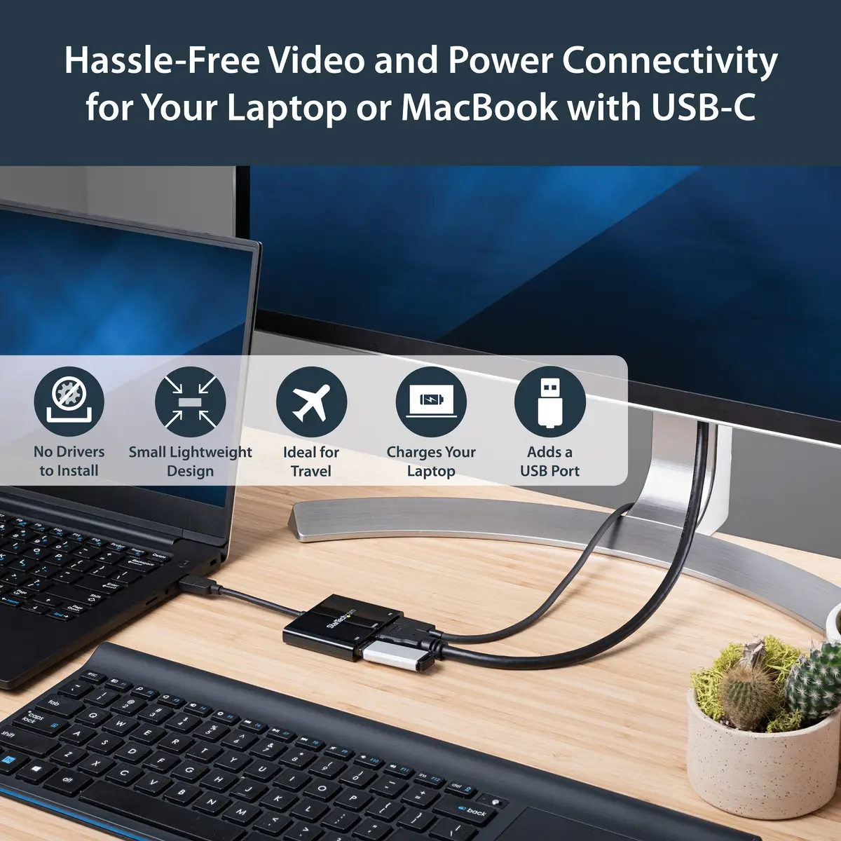 StarTech USB-C to 4K HDMI Multifunctionsadaptor with Power Delivery and USB-A connection