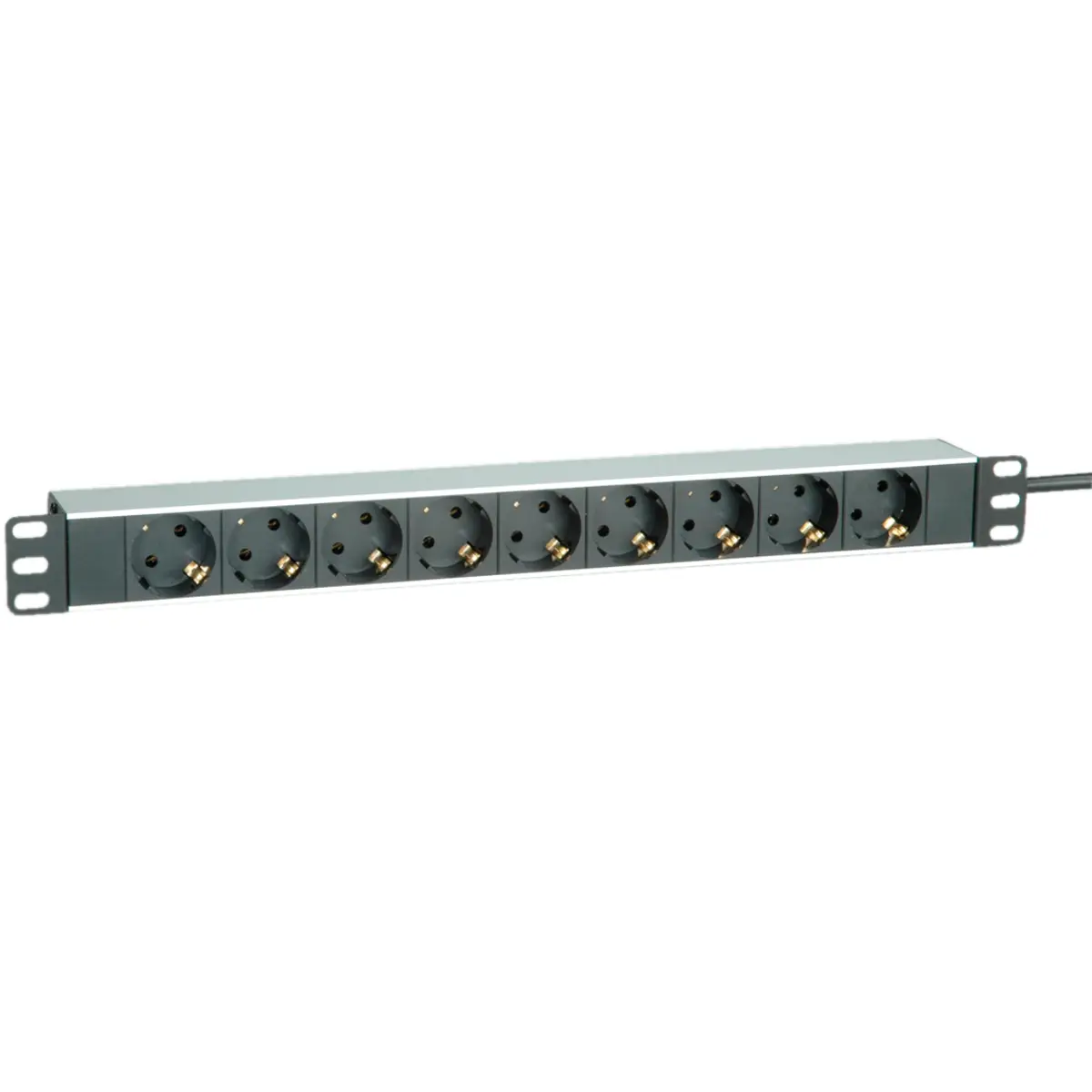 19"-Steckdosenleiste 9fach Aluminium 2m