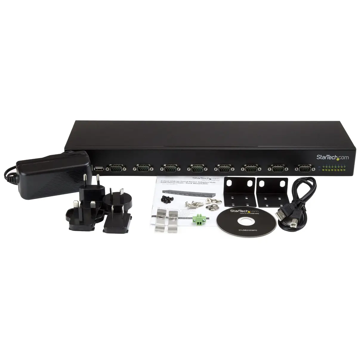 8 Port USB auf Seriell Adapter Hub USB/8xDB-9 Schwarz