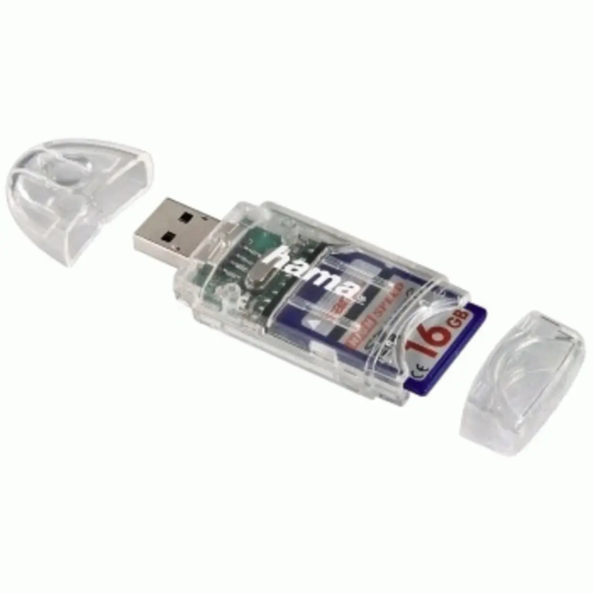USB-2.0-Kartenleser 8in1, SD/microSD, Transparent