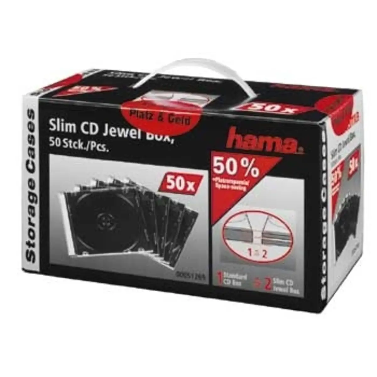CD-Leerhülle Slim, 50er-Pack, Transparen