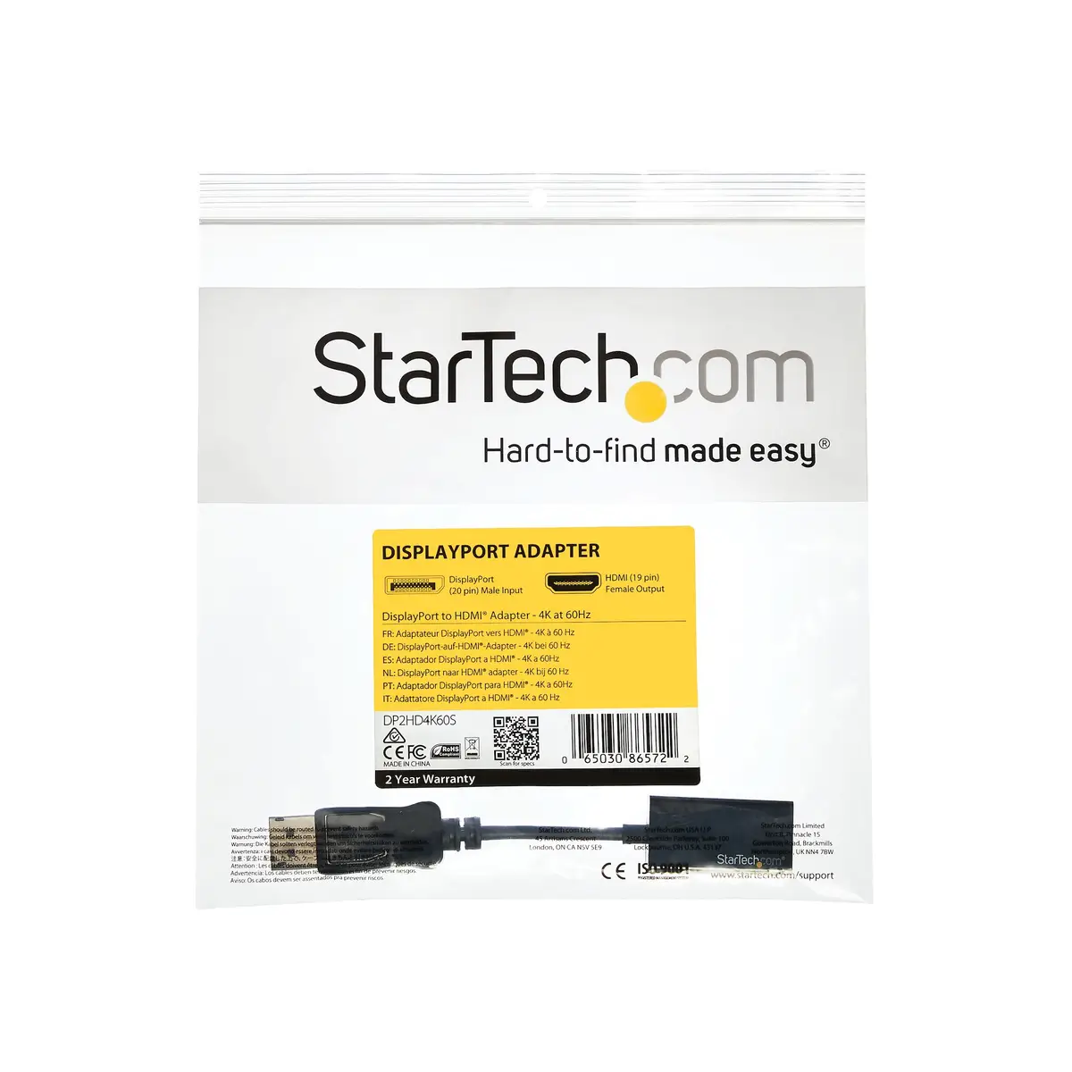 StarTech DisplayPort to HDMI adaptor