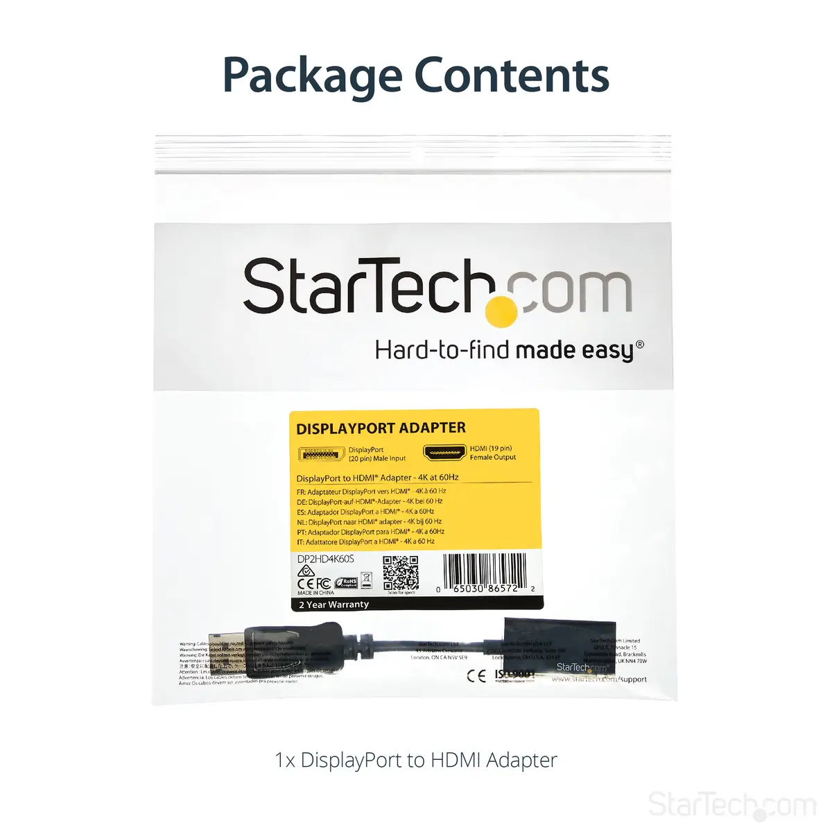 StarTech DisplayPort to HDMI adaptor