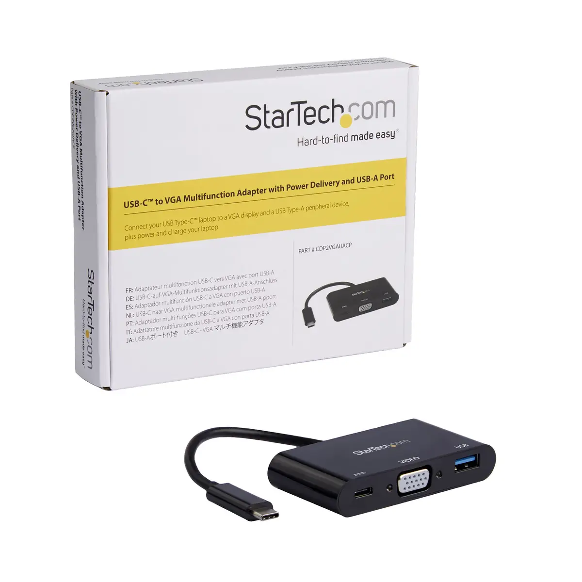 StarTech USB-C to VGA Multifunctions-adaptor with USB-A Port and Power Delivery