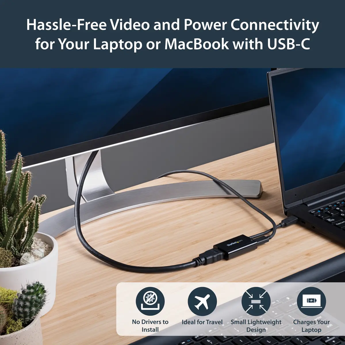 StarTech USB-C to HDMI adaptor with USB powersupply - 4K 60Hz