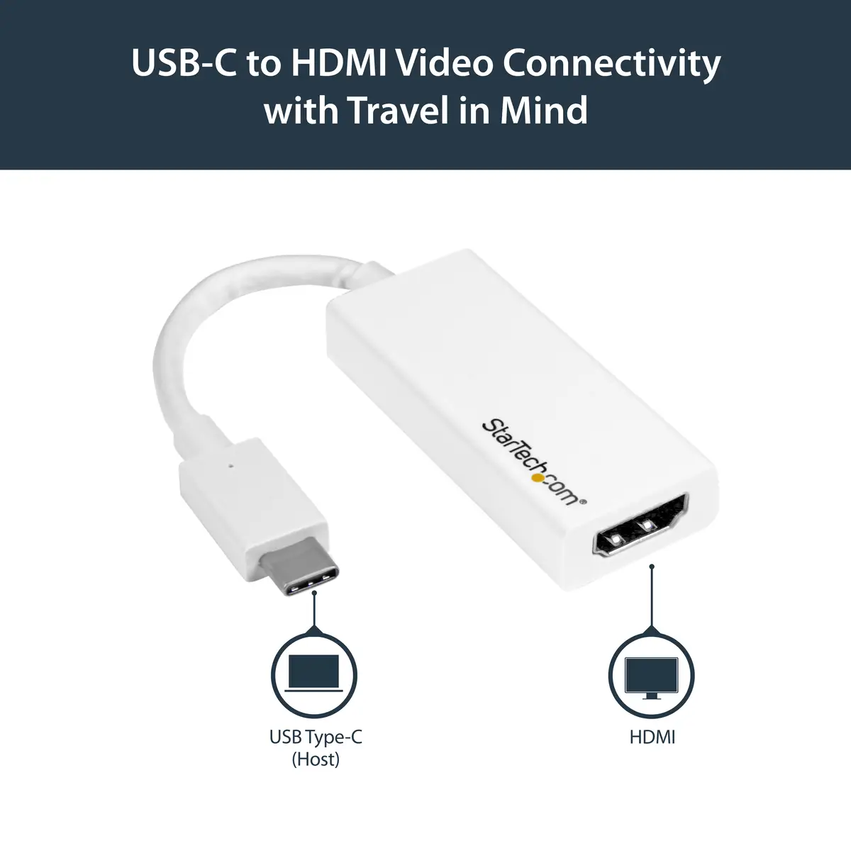 StarTech USB-C to HDMI adaptor 4K 60Hz white