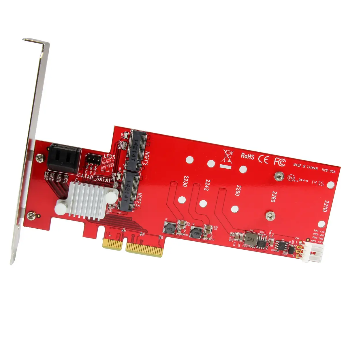 2x M.2 NGFF SSD RAID Karte plus 2x SATA III Ports - PCIe