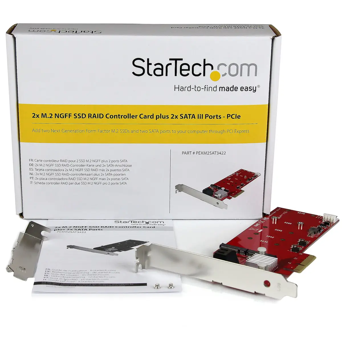 2x M.2 NGFF SSD RAID Karte plus 2x SATA III Ports - PCIe