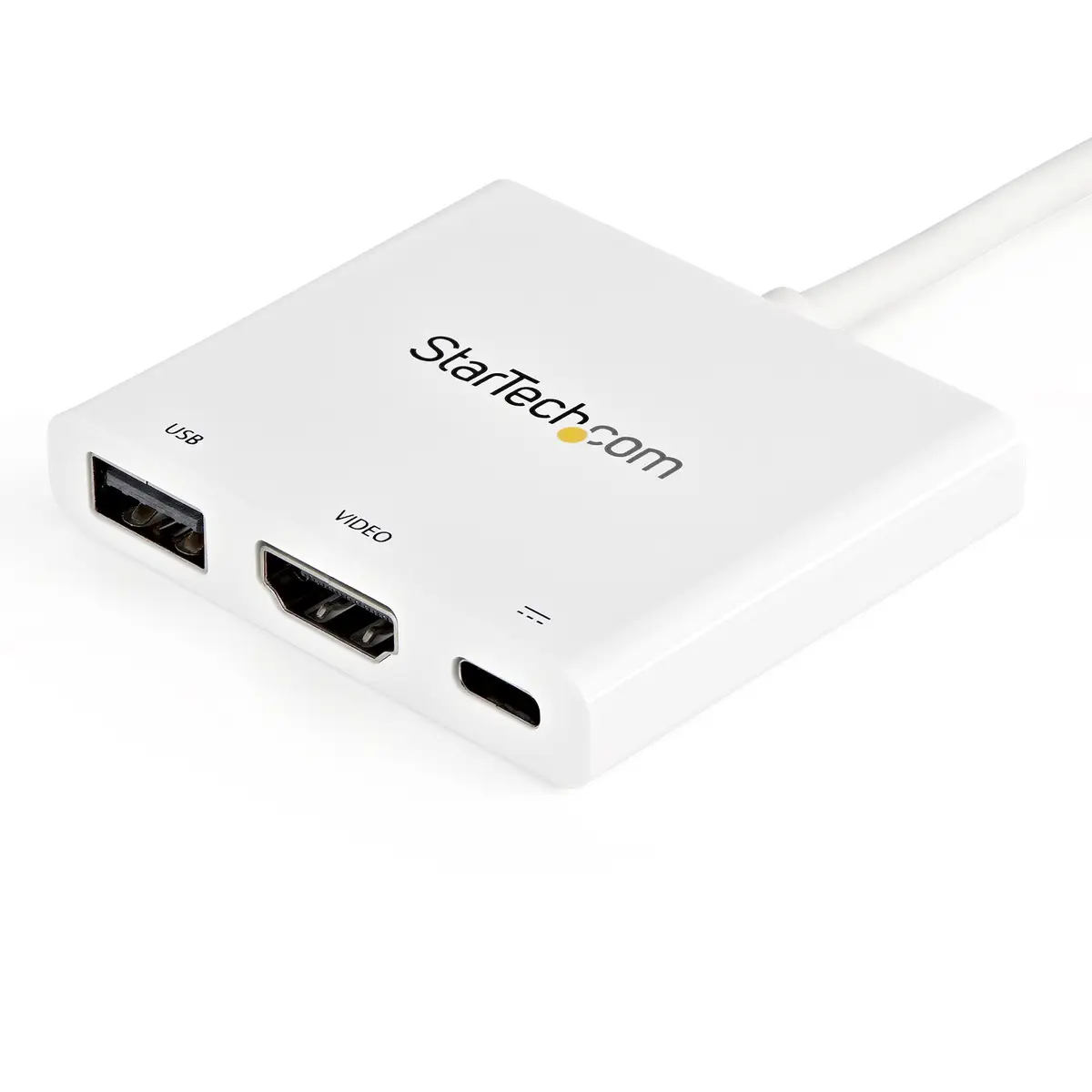 USB-C auf 4K HDMI Multifunktionsadapter mit Power Delivery und USB-A Anschluss Weiß