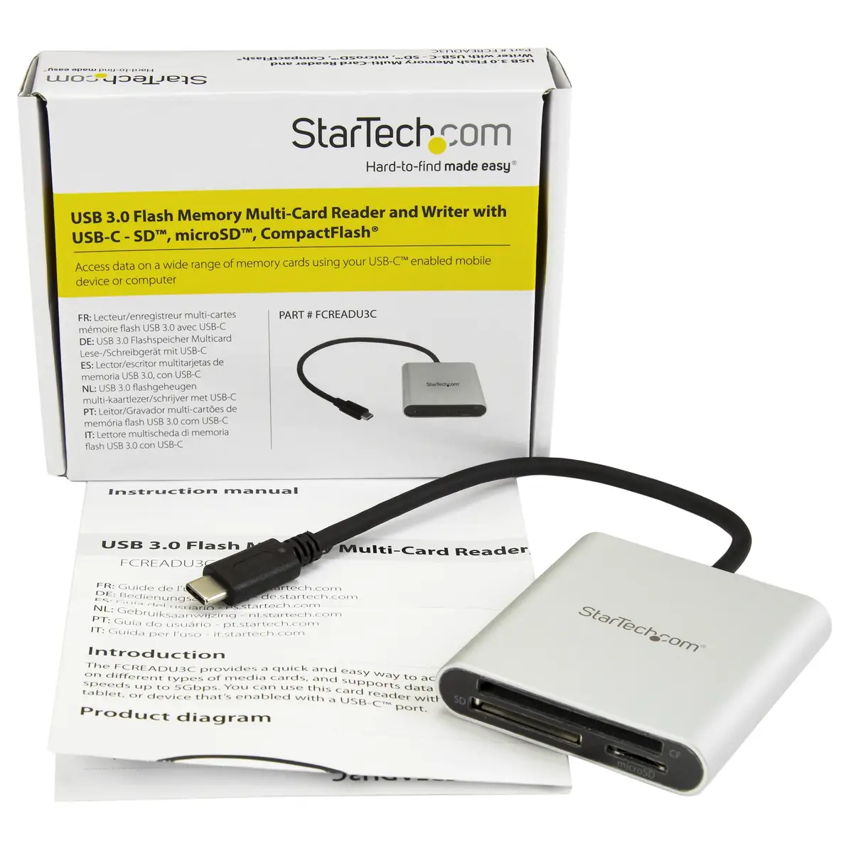 USB 3.0 CardReader mit USB-C - SD, MicroSD, CompactFlash