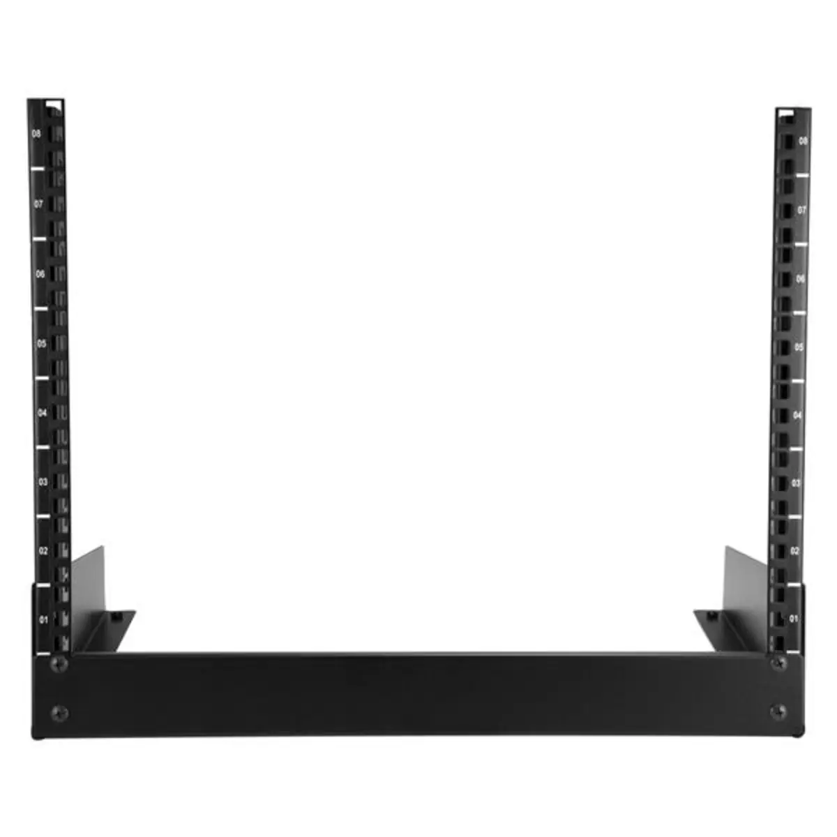 RK8OD Desktop Rack 8 HE 2 Post Open Frame Rack Schwarz