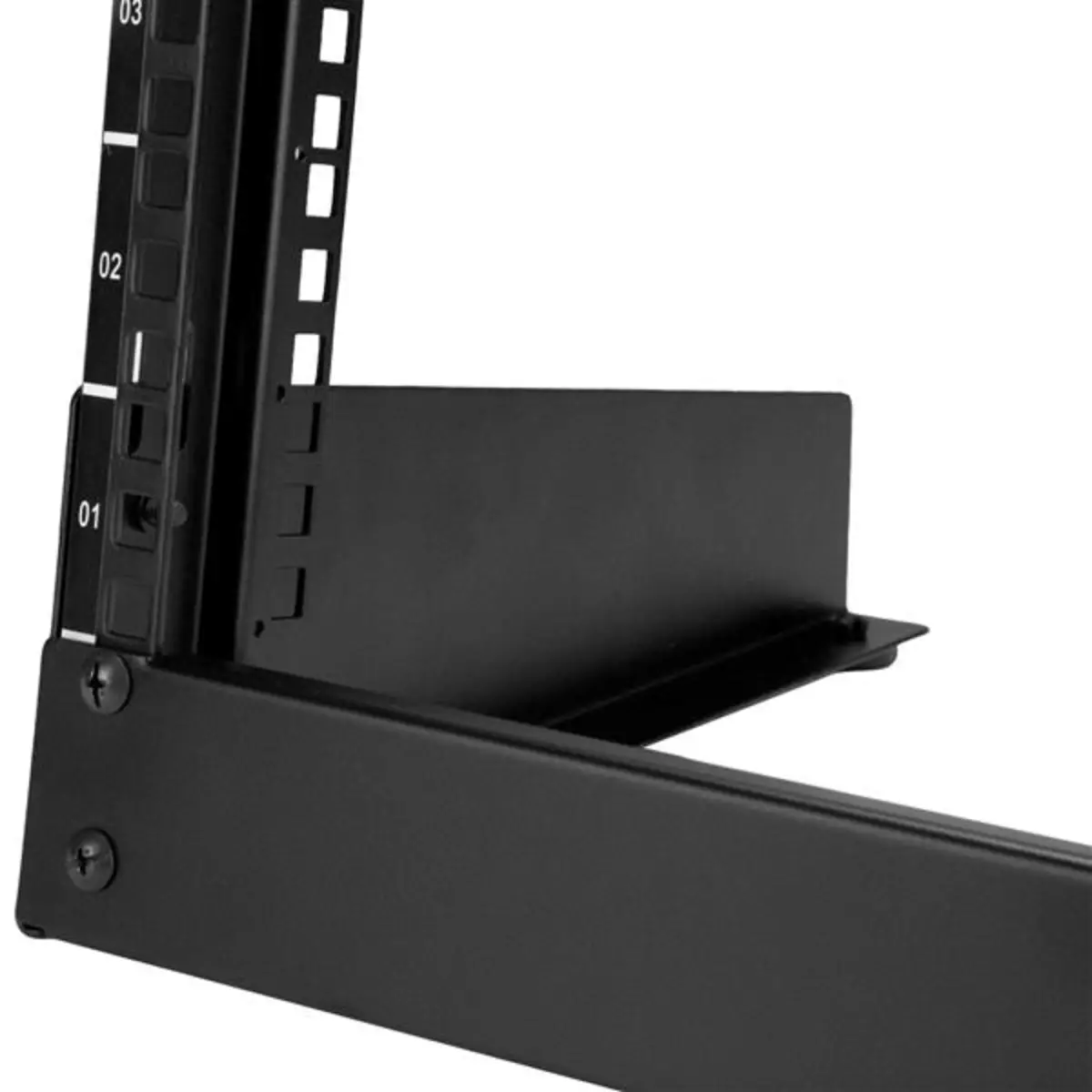 RK8OD Desktop Rack 8 HE 2 Post Open Frame Rack Schwarz