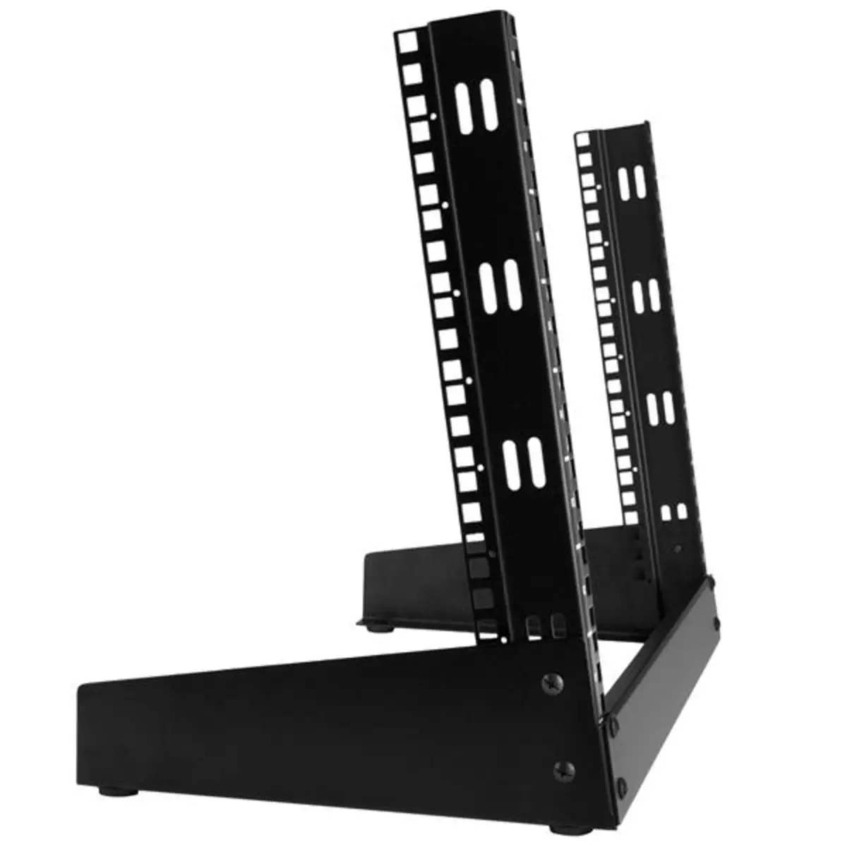 RK8OD Desktop Rack 8 HE 2 Post Open Frame Rack Schwarz