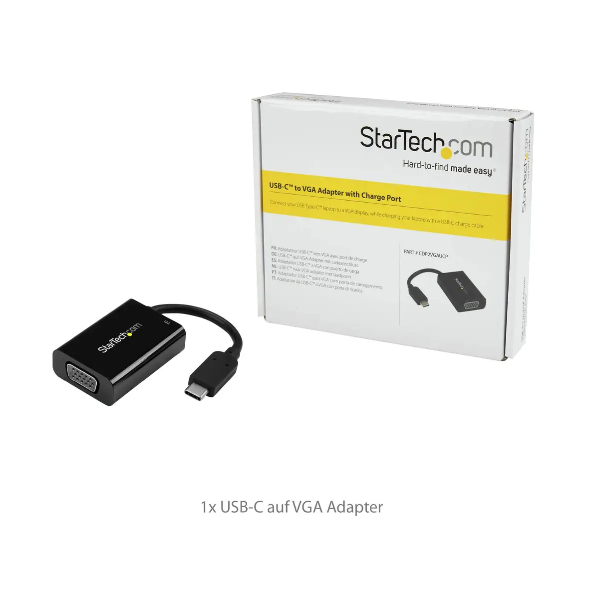 StarTech USB-C to VGA adaptor with USB powersupply
