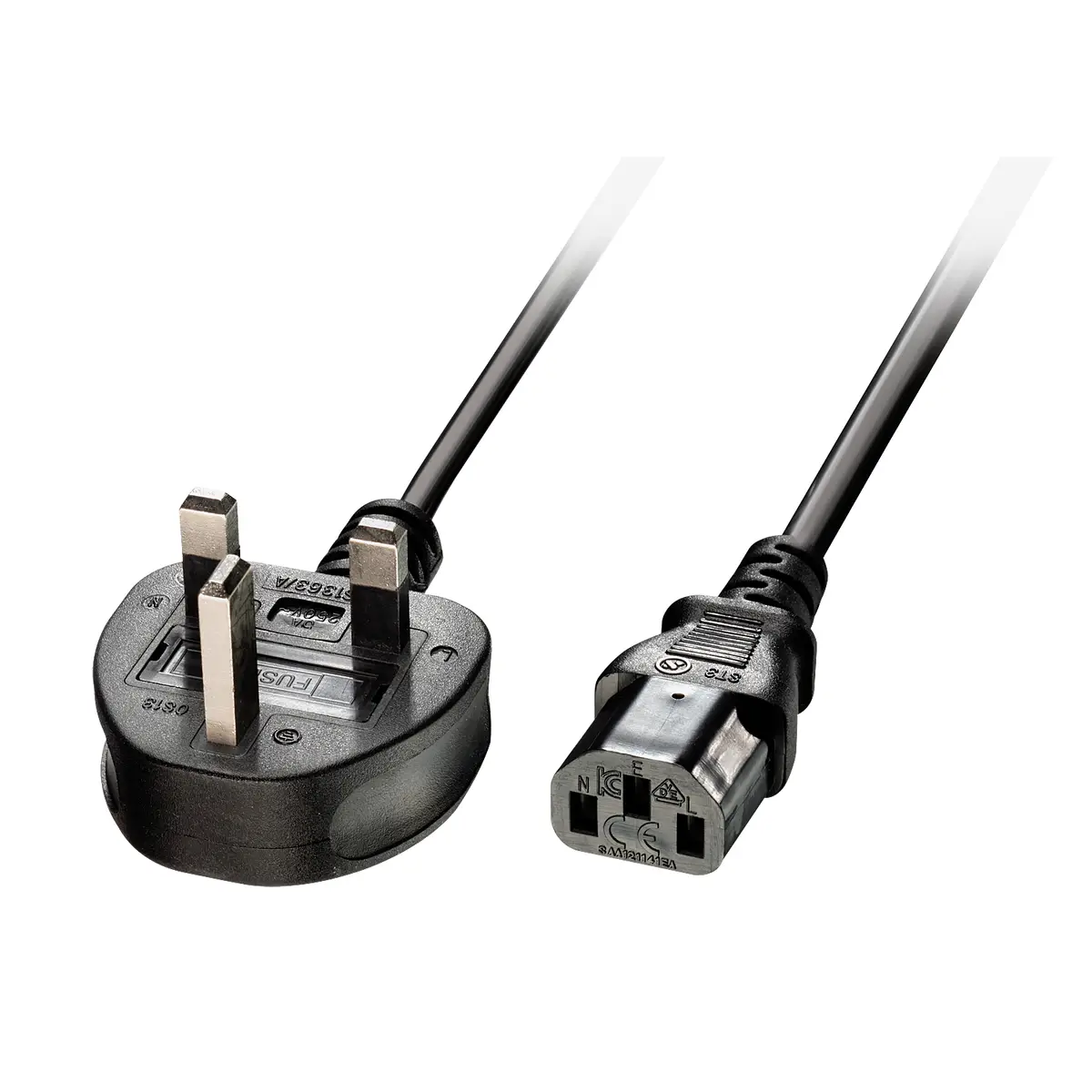 Stromkabel, UK Netzstecker an IEC-320 C13 Kupplung, 2 m