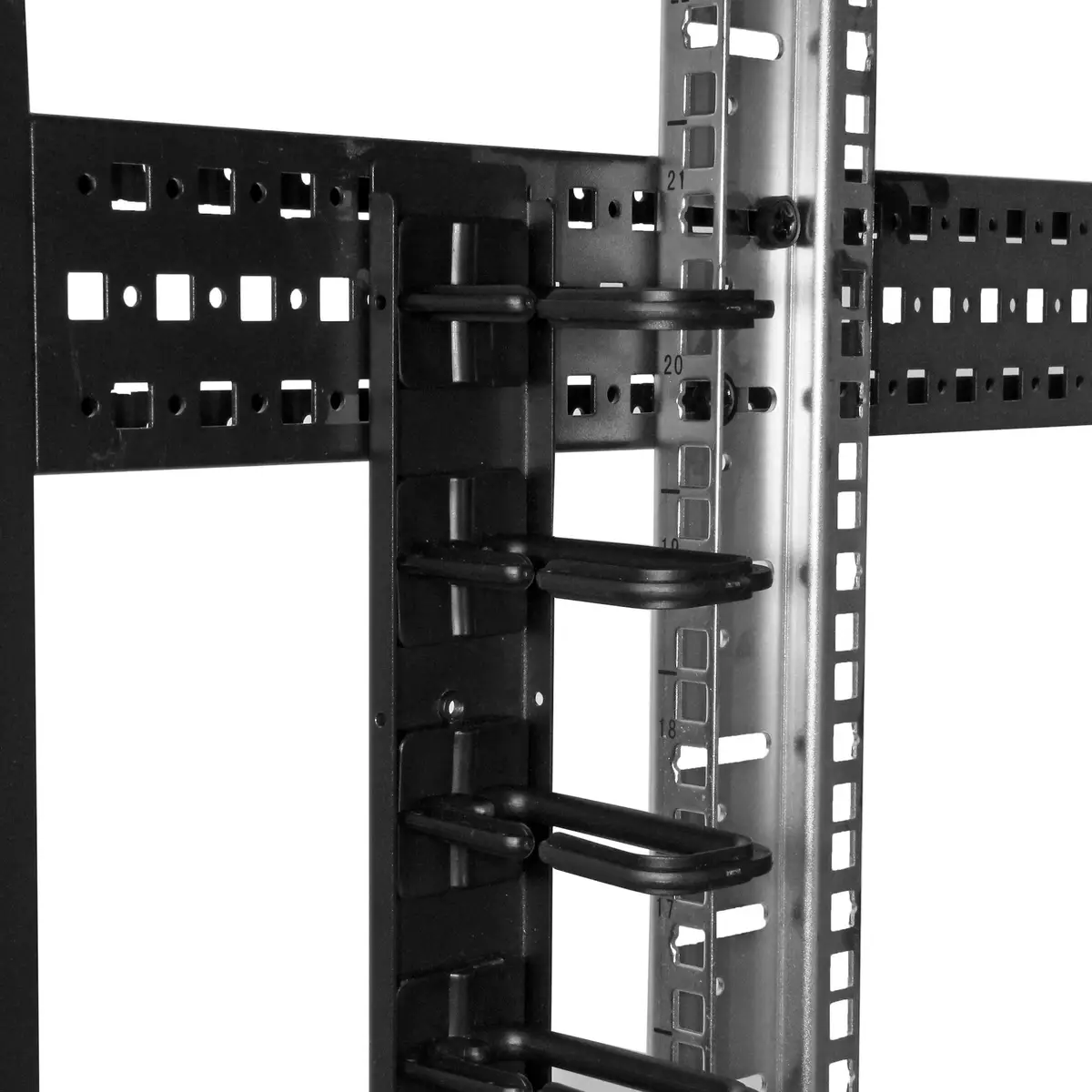 Vertikaler Kabelordner mit D-Hacken Schwarz