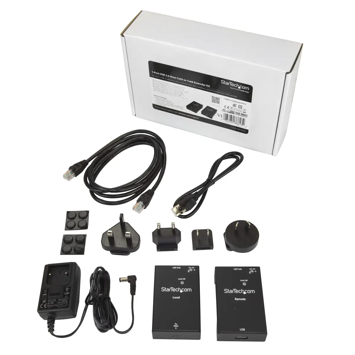 Extender 1 Port USB 2.0 auf Cat 5/Cat 6 bis 40m