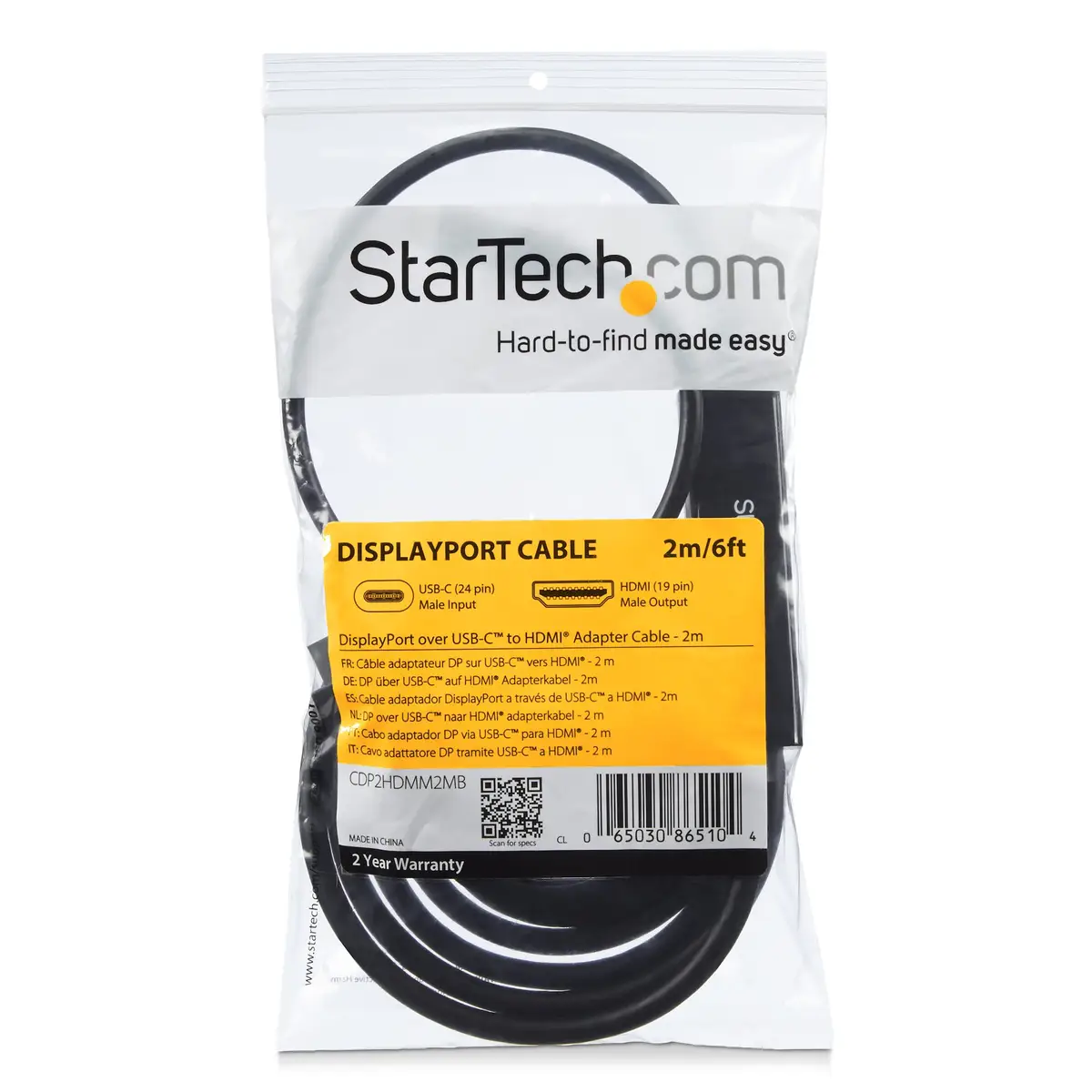 StarTech USB-C to HDMI adaptorcable 4K bei 30 Hz 2 m