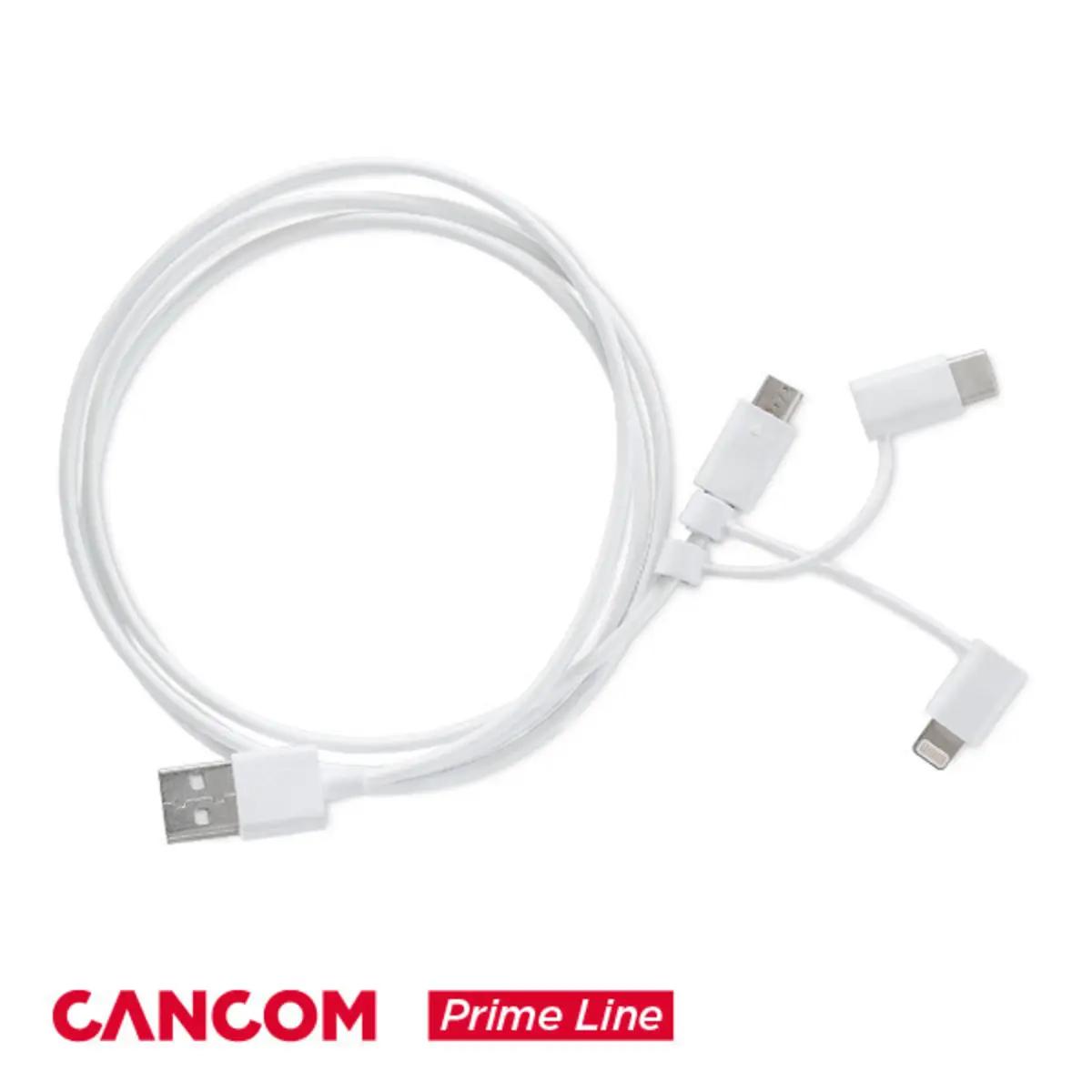 Prime Line 3 in 1 Kabel USB-A auf Micro-USB, USB-C und Lightning