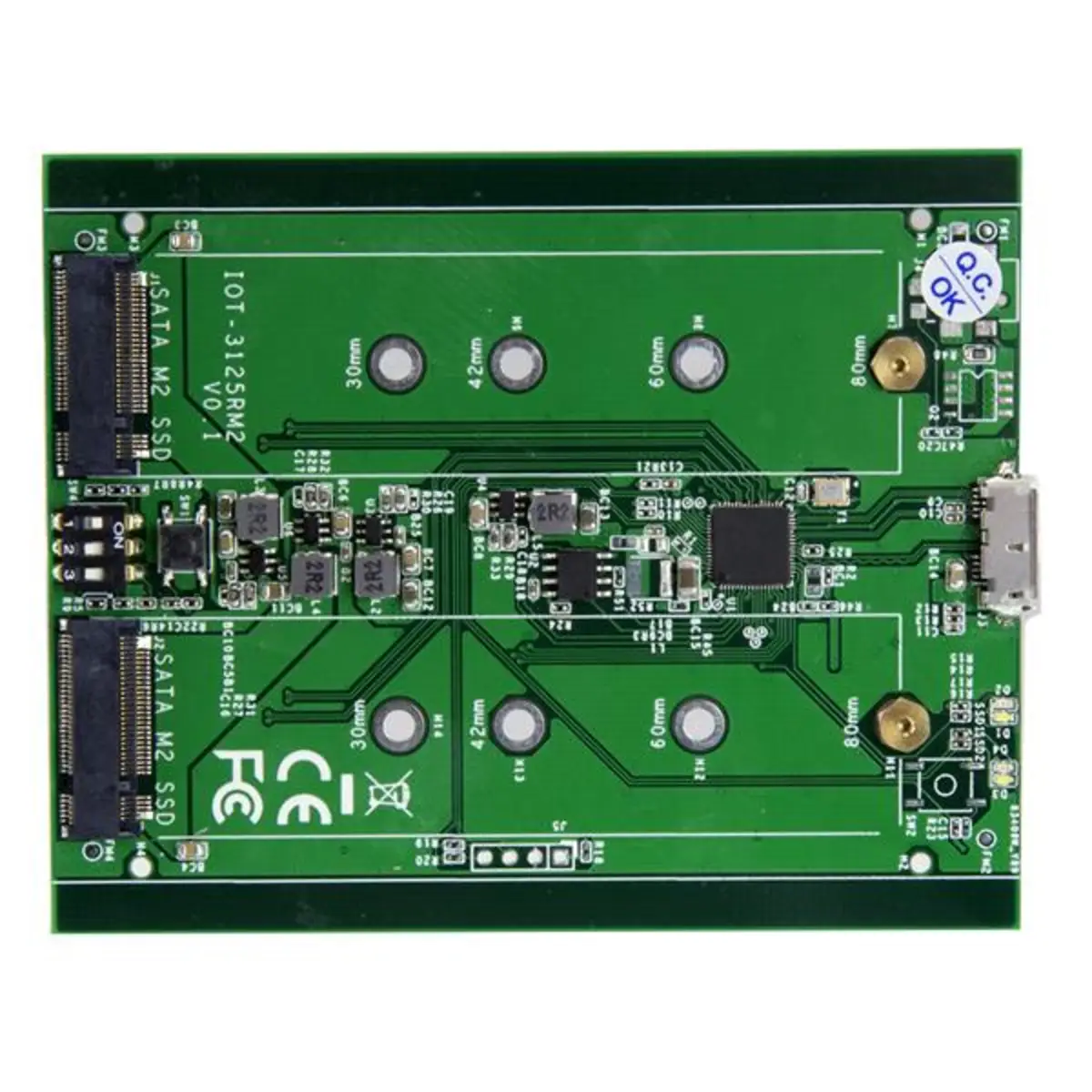 Dual Slot Festplattengehäuse für M.2 SATA SSDs - USB 3.1 (10Gbit/s) - RAID