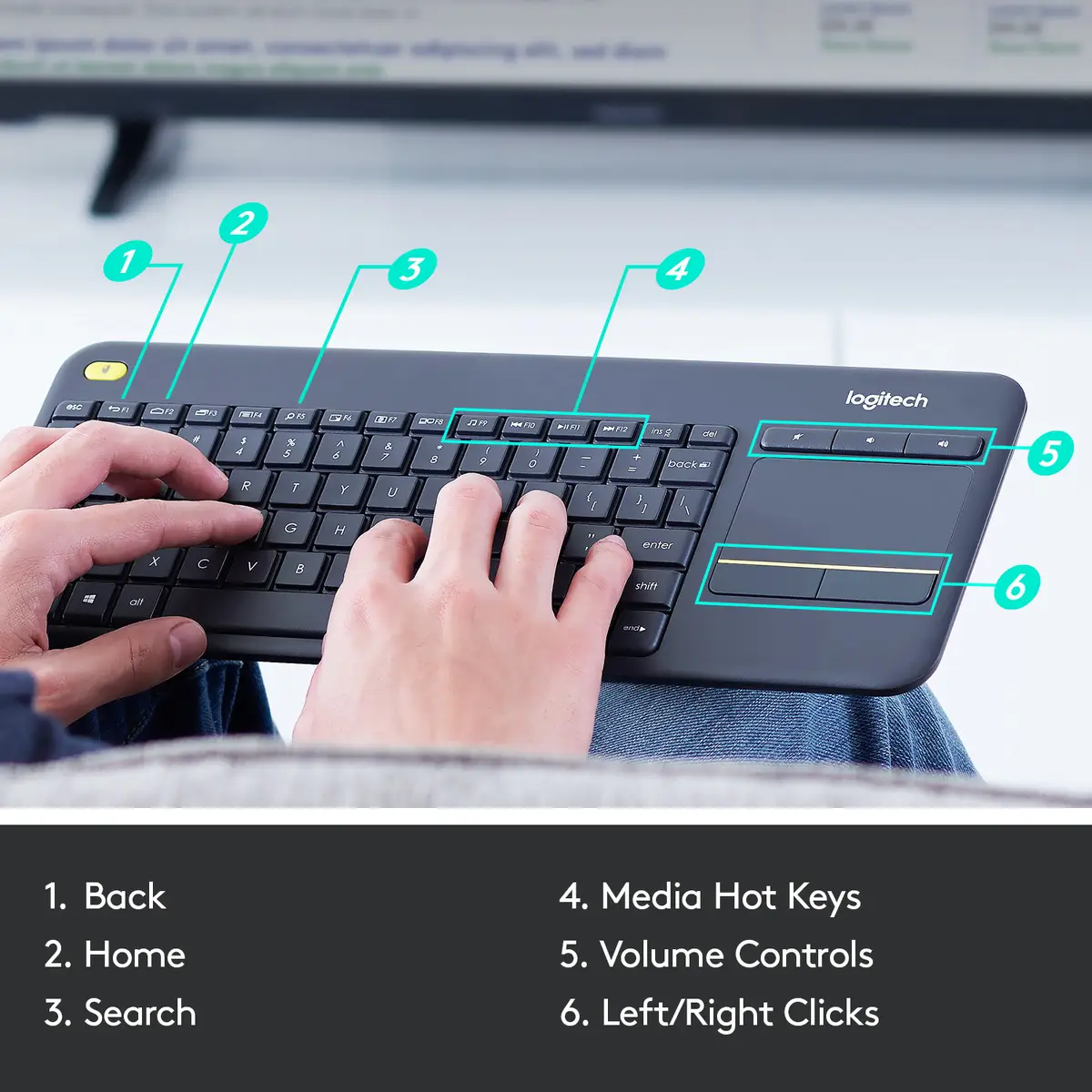Wireless Touch Keyboard K400 Layout Schweizer Schwarz