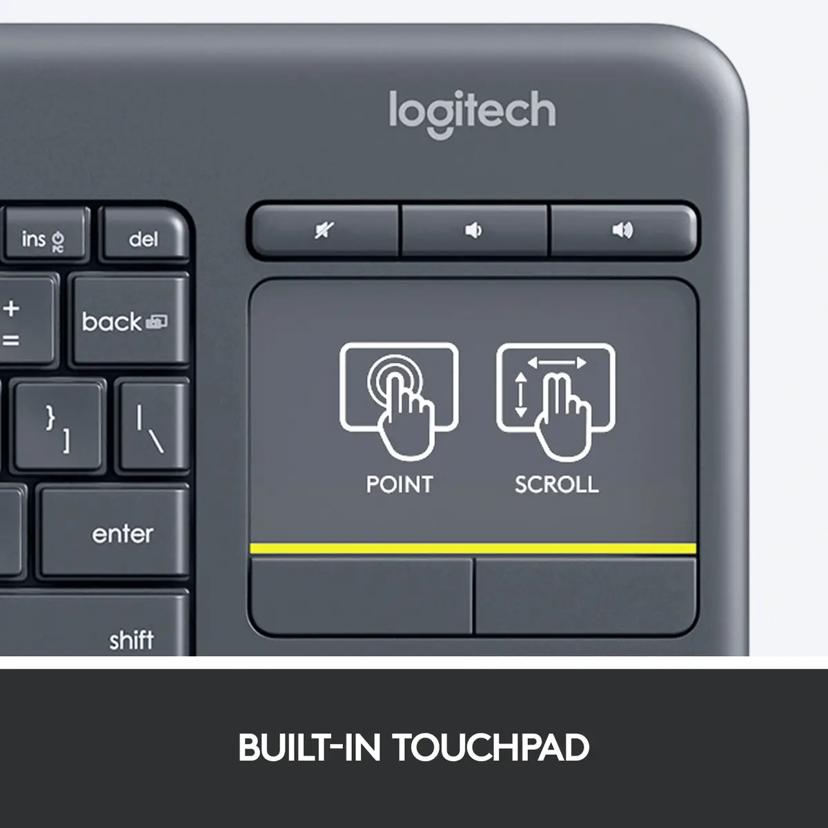 Wireless Touch Keyboard K400 Layout Schweizer Schwarz