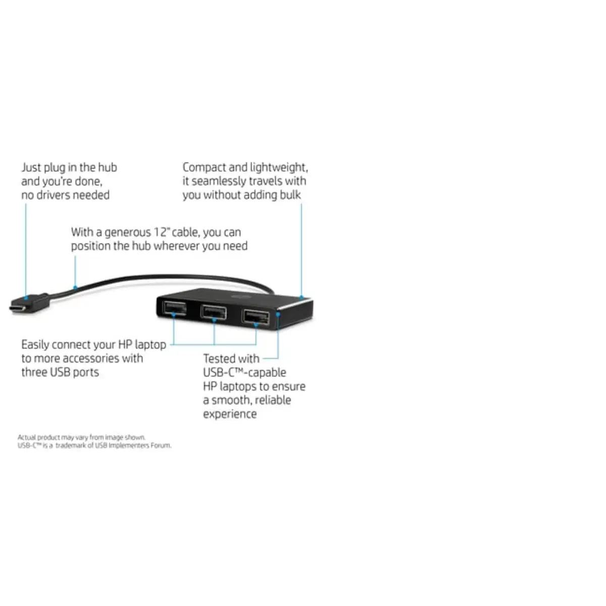 USB-C zu USB-A Hub - 3 x SuperSpeed USB 3.0