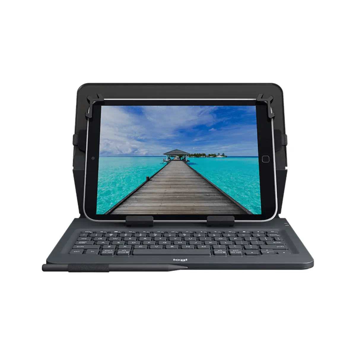 Universal Folio mit integrierter Tastatur für 23-25,5cm (9-10") Tablets schwarz Deutsch