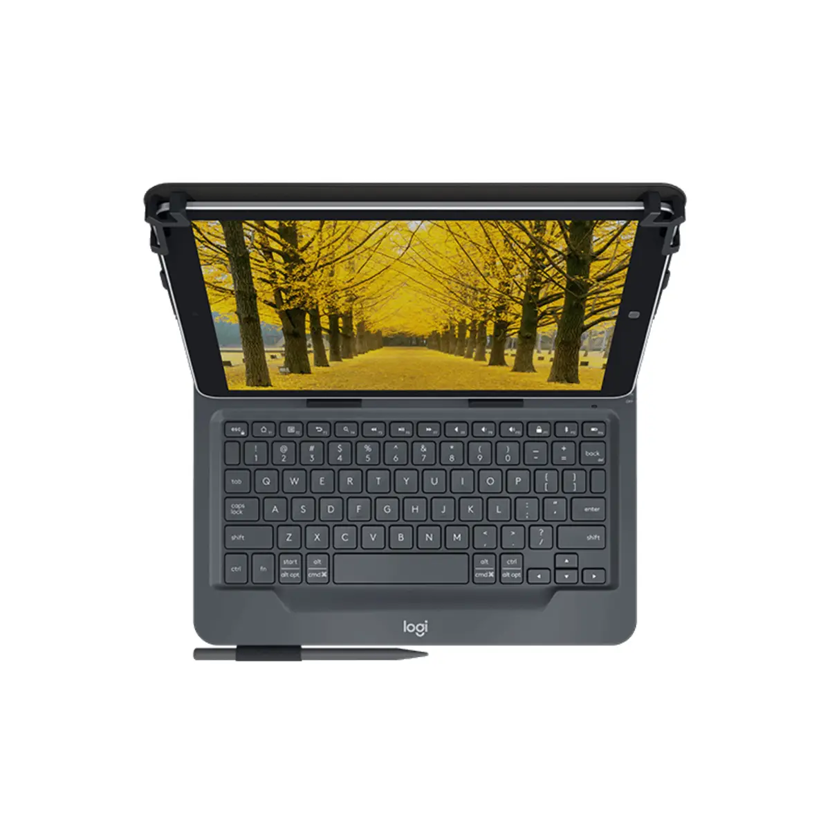 Universal Folio mit integrierter Tastatur für 23-25,5cm (9-10") Tablets schwarz Deutsch